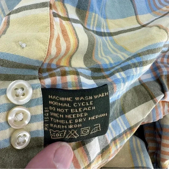 Orvis Signature heavyweight cotton plaid button down shirt - Picture 6 of 8